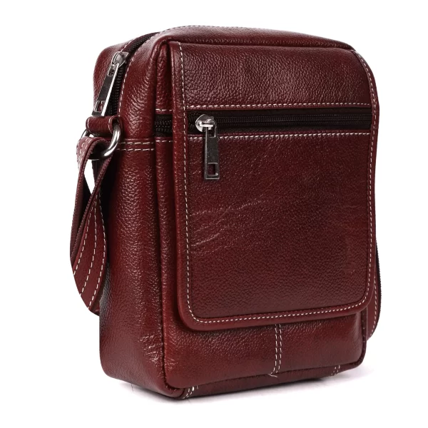 Angle view (1) Leather Crossbody Sling Bag