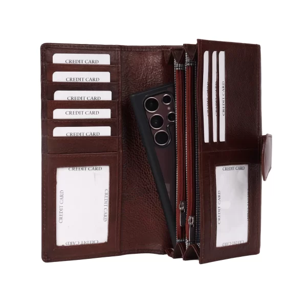 Interior Capacity (1) (1) Leather Ladies Hand Clutch Wallet