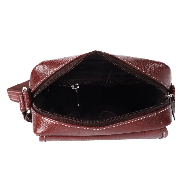 Interior Capacity (1) Leather Crossbody Sling Bag